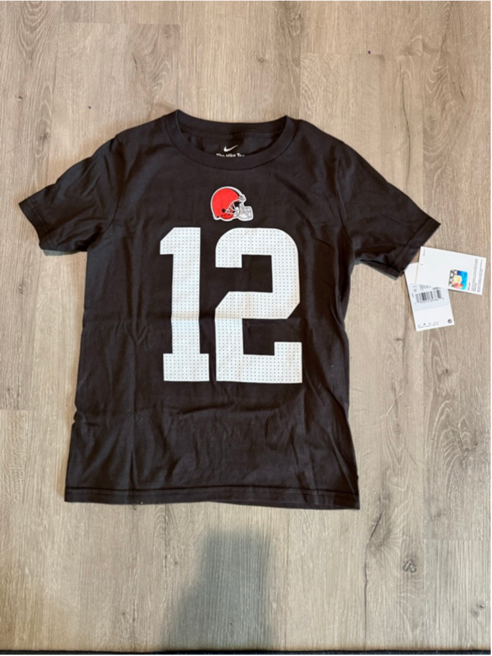 Boys Nike Sanders #12 Short Sleeve Tee Black White Size S